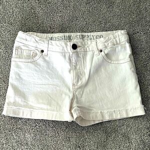 Girls mossimo white jean shorts